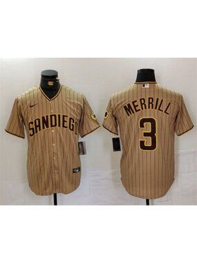 3 Jackson Merrill Tan Cool Stitched Jersey